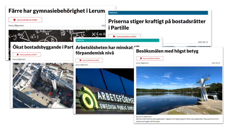 Skärmklipp från Lokalpressen